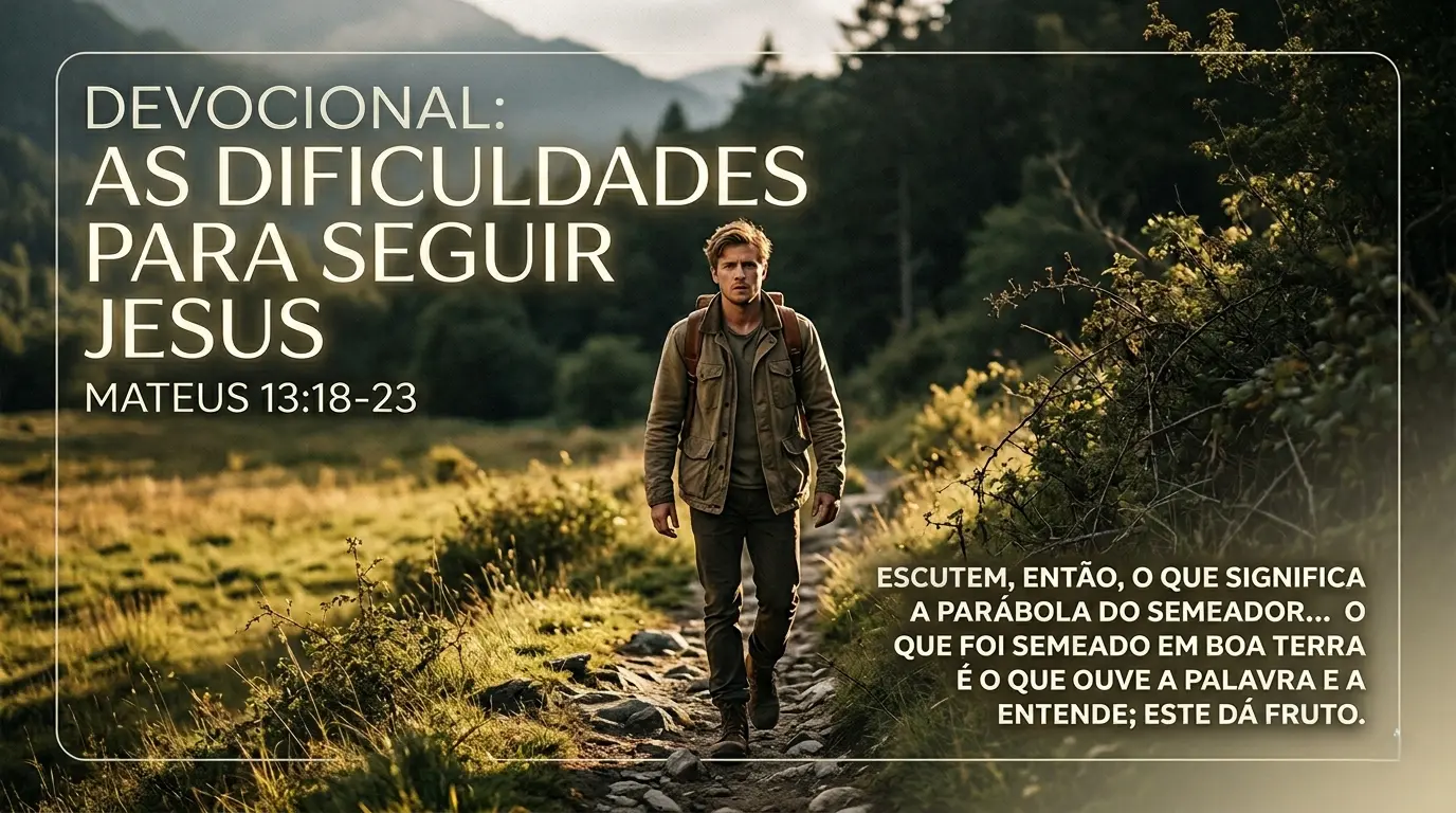 Caminho difícil com pedras e luz celestial - As dificuldades para seguir Jesus